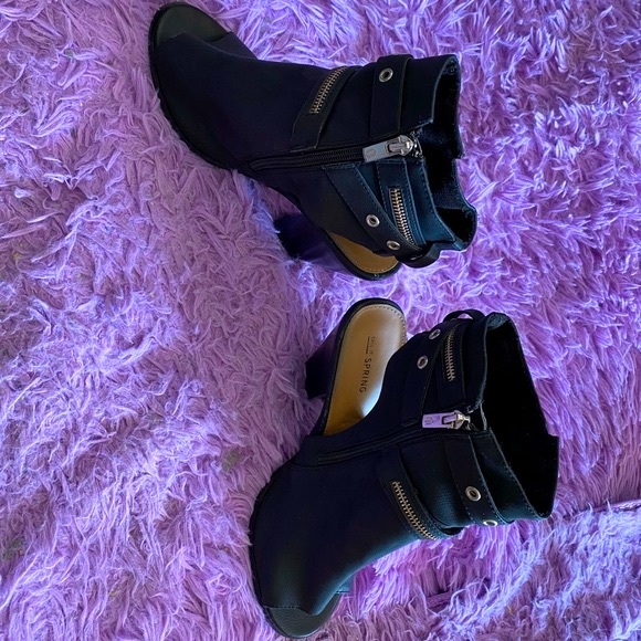 Host Pick✨Call It Spring Peeptoe Ankle Zip Boots - Picture 4 of 12